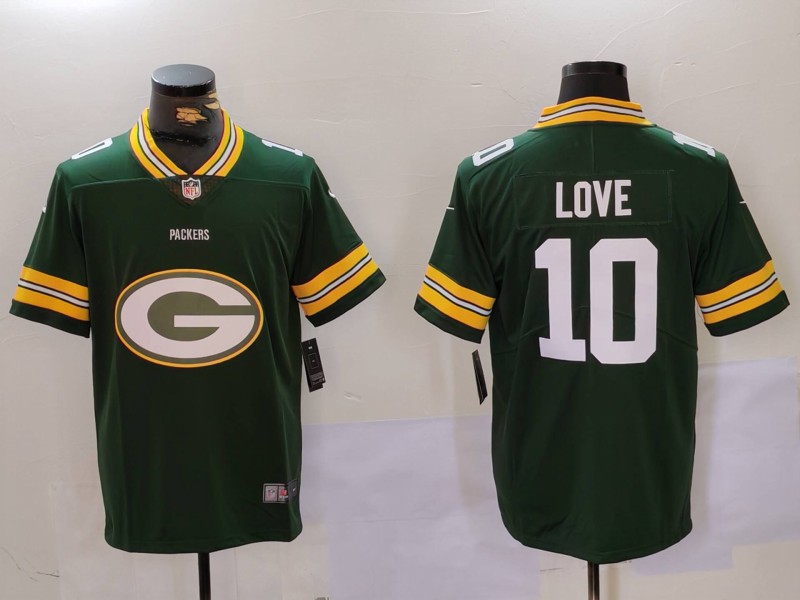 Men Green Bay Packers #10 Love Green Throwback 2024 Nike Vapor Limited NFL Jersey style 9122->indianapolis colts->NFL Jersey